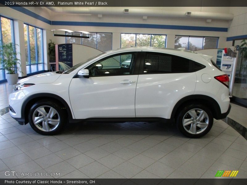 Platinum White Pearl / Black 2019 Honda HR-V EX AWD