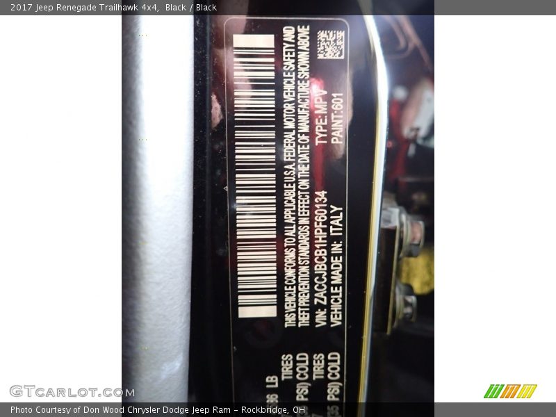 Black / Black 2017 Jeep Renegade Trailhawk 4x4