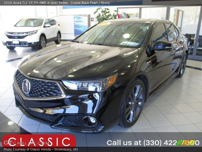 Crystal Black Pearl / Ebony 2019 Acura TLX V6 SH-AWD A-Spec Sedan