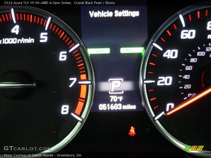 Crystal Black Pearl / Ebony 2019 Acura TLX V6 SH-AWD A-Spec Sedan