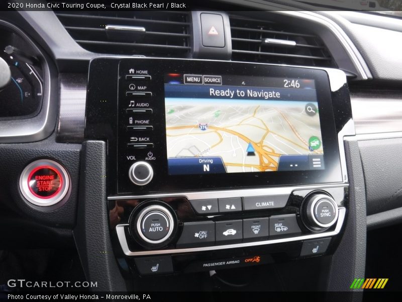Crystal Black Pearl / Black 2020 Honda Civic Touring Coupe