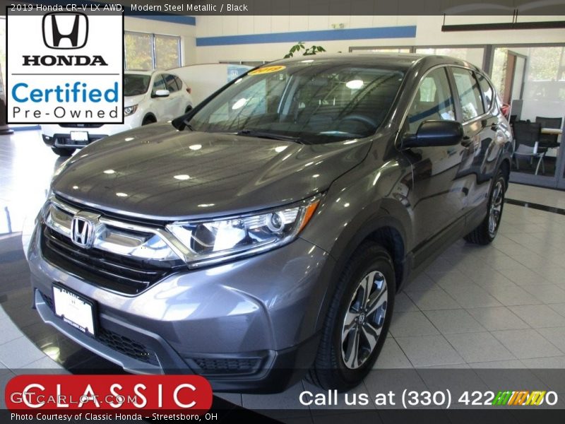 Modern Steel Metallic / Black 2019 Honda CR-V LX AWD