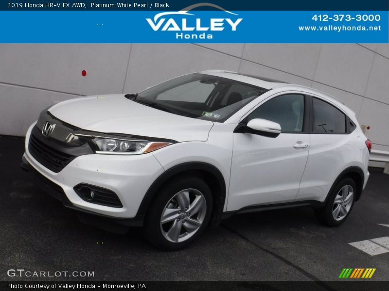 Platinum White Pearl / Black 2019 Honda HR-V EX AWD