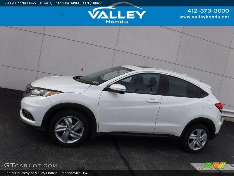 Platinum White Pearl / Black 2019 Honda HR-V EX AWD