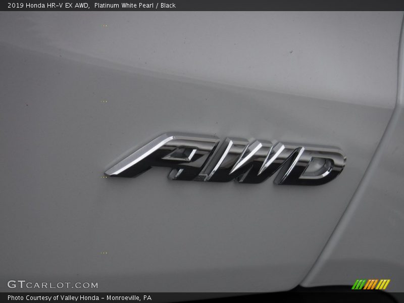 Platinum White Pearl / Black 2019 Honda HR-V EX AWD