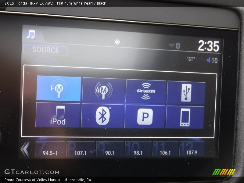 Platinum White Pearl / Black 2019 Honda HR-V EX AWD