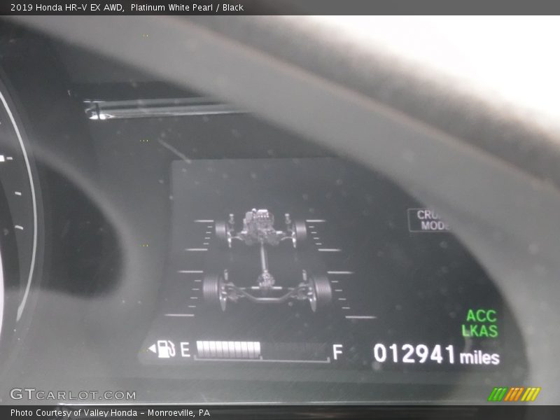 Platinum White Pearl / Black 2019 Honda HR-V EX AWD