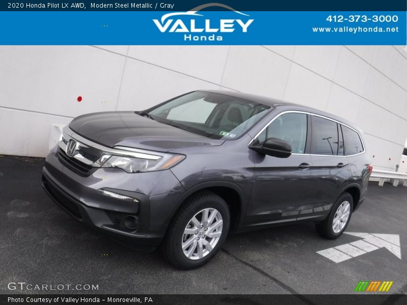 Modern Steel Metallic / Gray 2020 Honda Pilot LX AWD