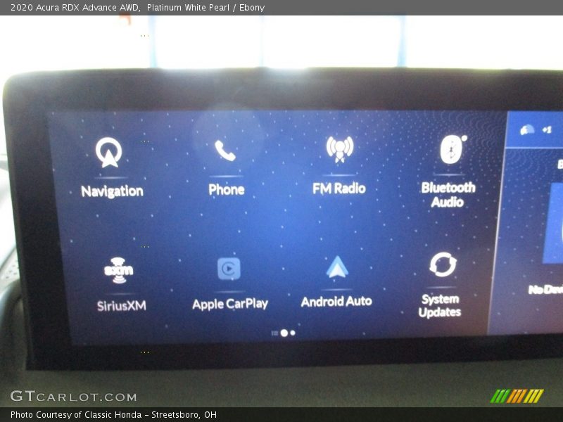 Platinum White Pearl / Ebony 2020 Acura RDX Advance AWD