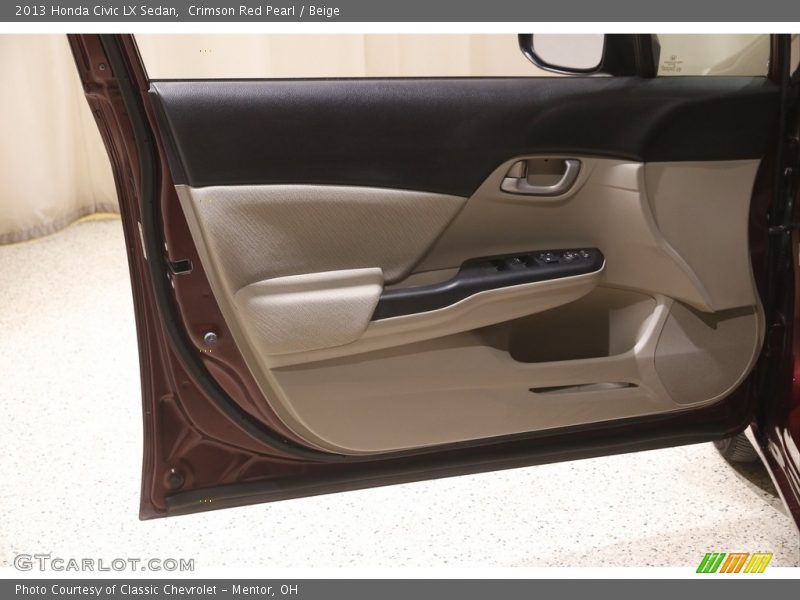 Crimson Red Pearl / Beige 2013 Honda Civic LX Sedan