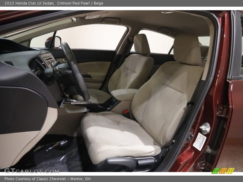 Crimson Red Pearl / Beige 2013 Honda Civic LX Sedan