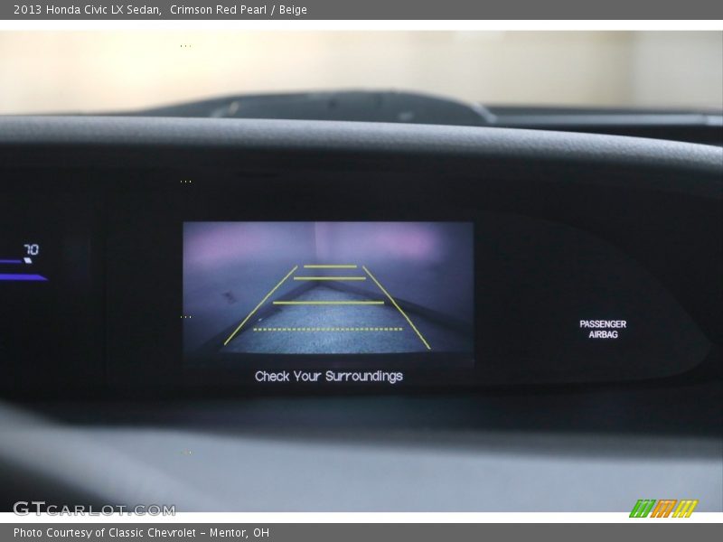 Crimson Red Pearl / Beige 2013 Honda Civic LX Sedan