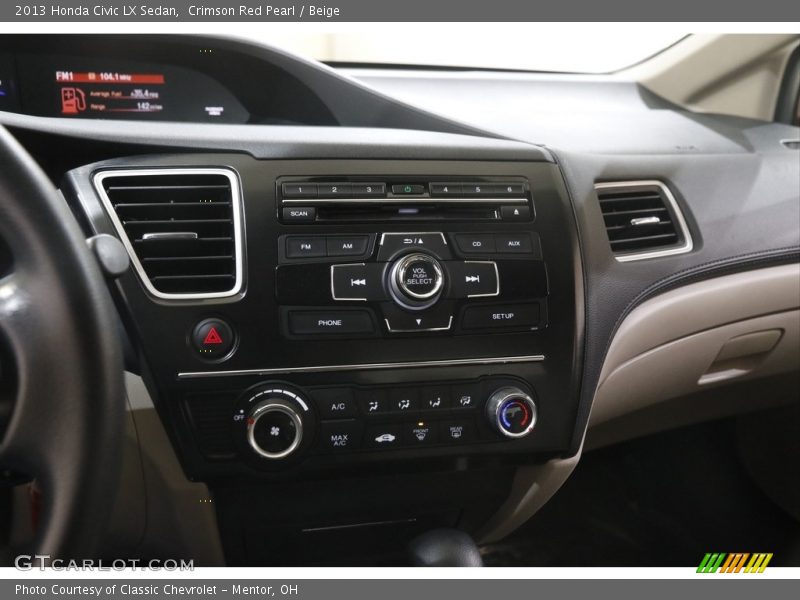 Crimson Red Pearl / Beige 2013 Honda Civic LX Sedan
