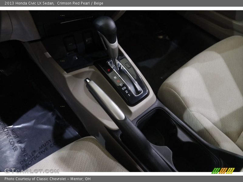 Crimson Red Pearl / Beige 2013 Honda Civic LX Sedan