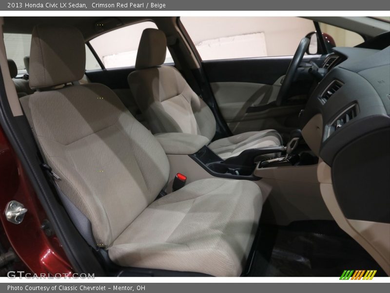 Crimson Red Pearl / Beige 2013 Honda Civic LX Sedan
