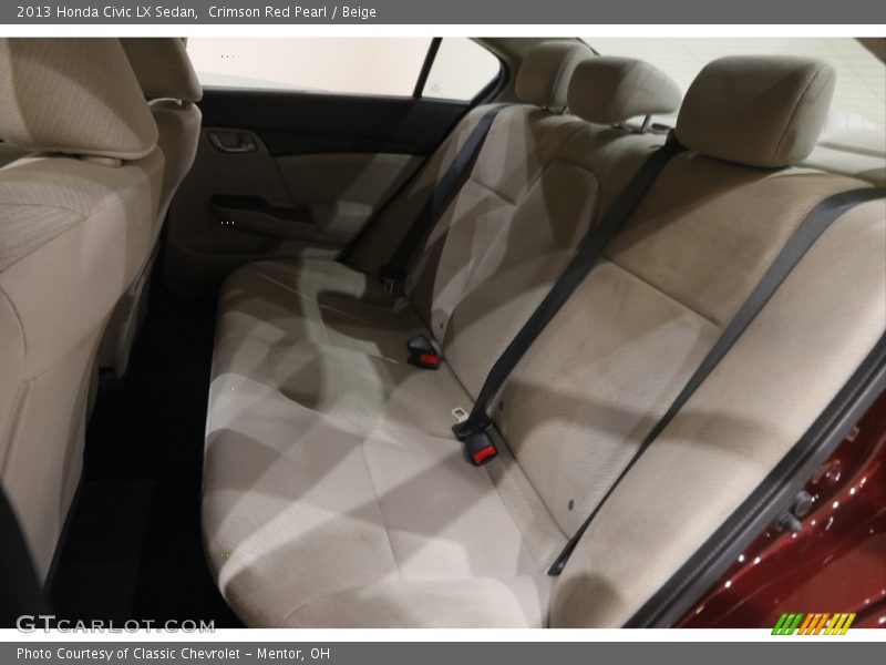 Crimson Red Pearl / Beige 2013 Honda Civic LX Sedan