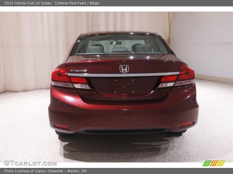 Crimson Red Pearl / Beige 2013 Honda Civic LX Sedan