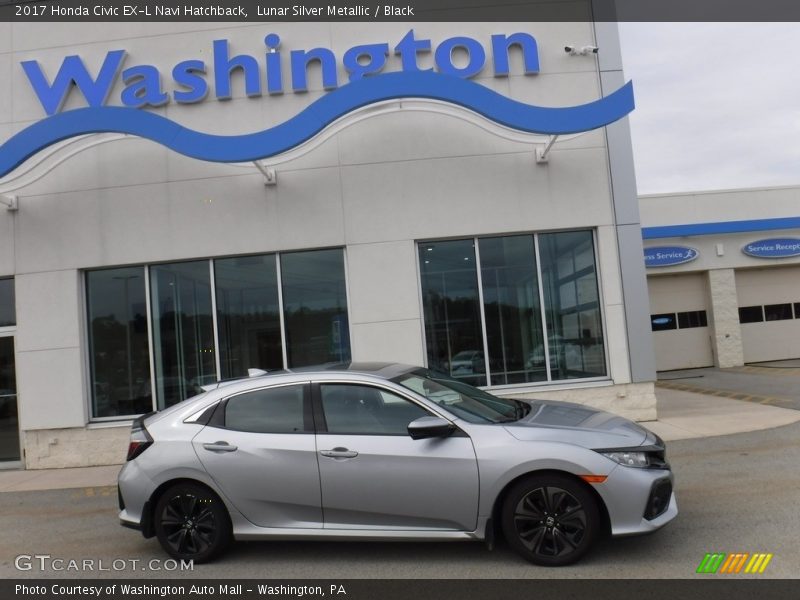 Lunar Silver Metallic / Black 2017 Honda Civic EX-L Navi Hatchback