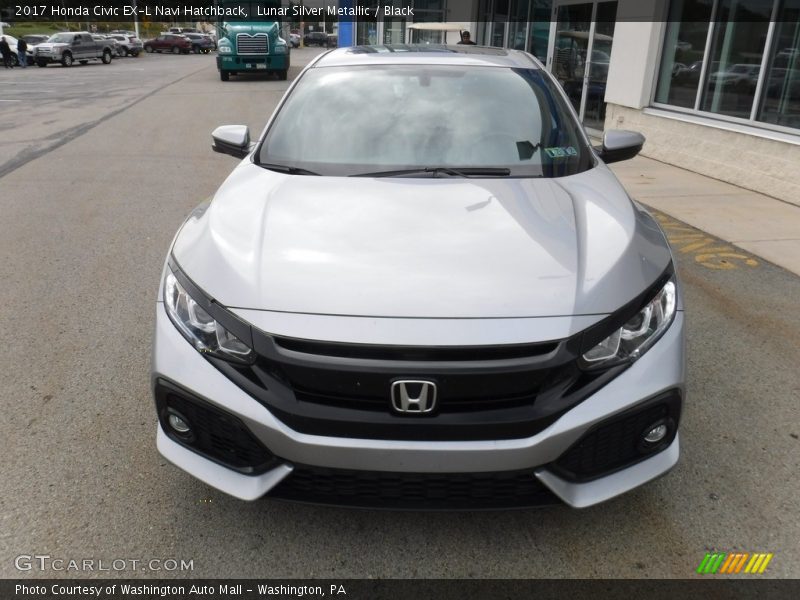 Lunar Silver Metallic / Black 2017 Honda Civic EX-L Navi Hatchback