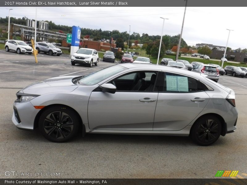 Lunar Silver Metallic / Black 2017 Honda Civic EX-L Navi Hatchback