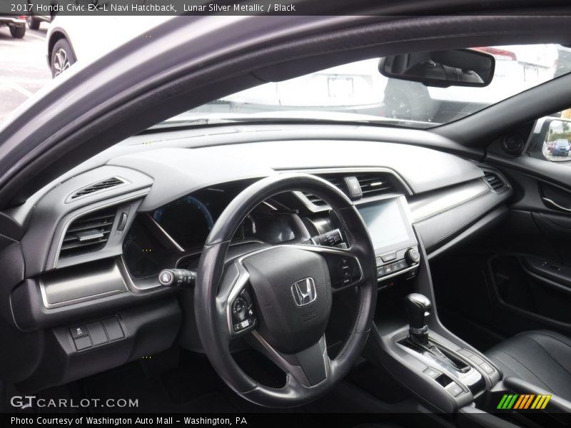 Lunar Silver Metallic / Black 2017 Honda Civic EX-L Navi Hatchback