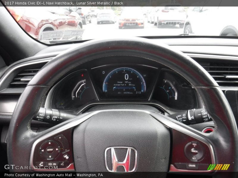 Lunar Silver Metallic / Black 2017 Honda Civic EX-L Navi Hatchback