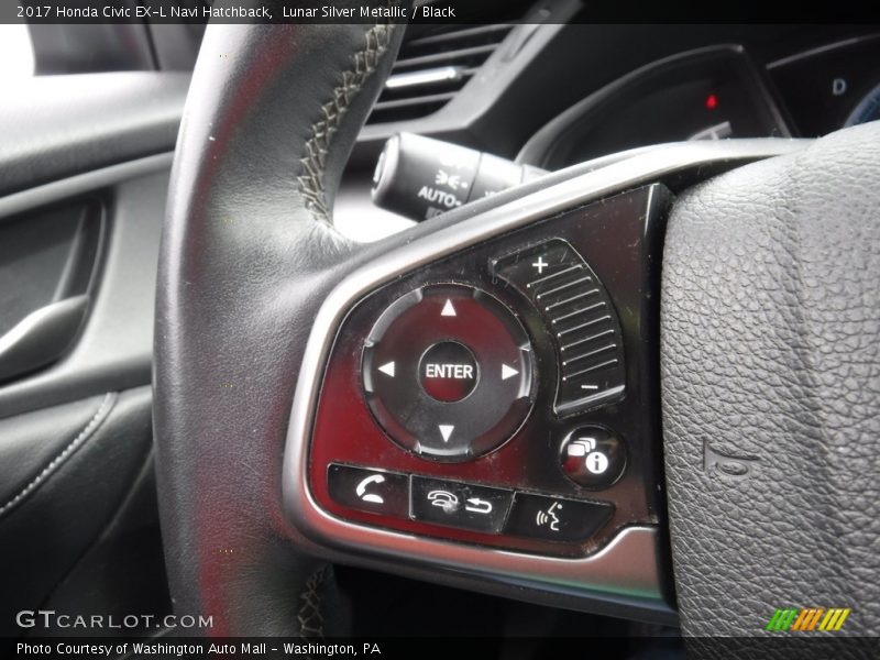 Lunar Silver Metallic / Black 2017 Honda Civic EX-L Navi Hatchback