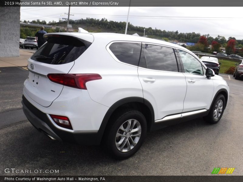 Quartz White / Espresso/Gray 2019 Hyundai Santa Fe SEL AWD