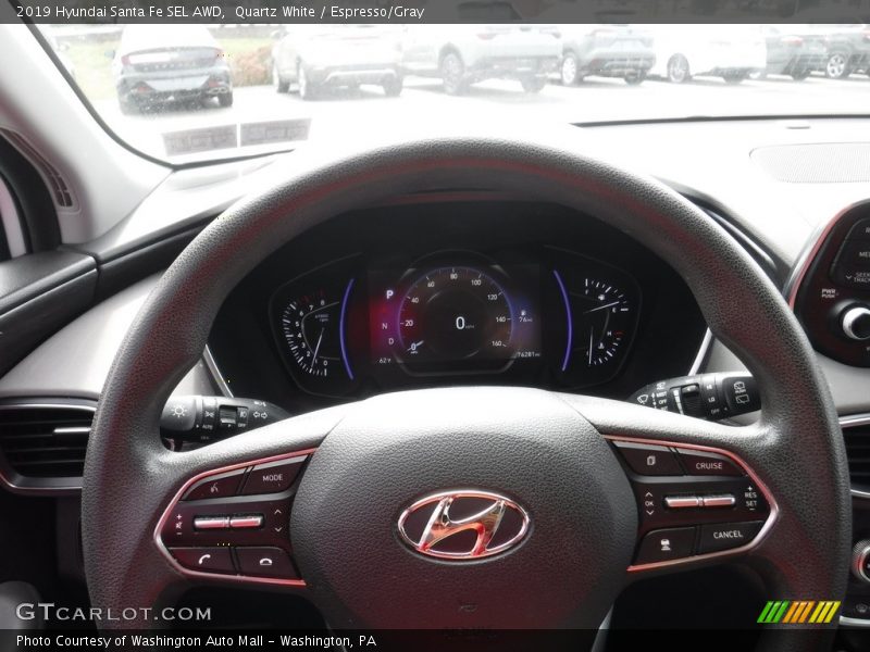 Quartz White / Espresso/Gray 2019 Hyundai Santa Fe SEL AWD
