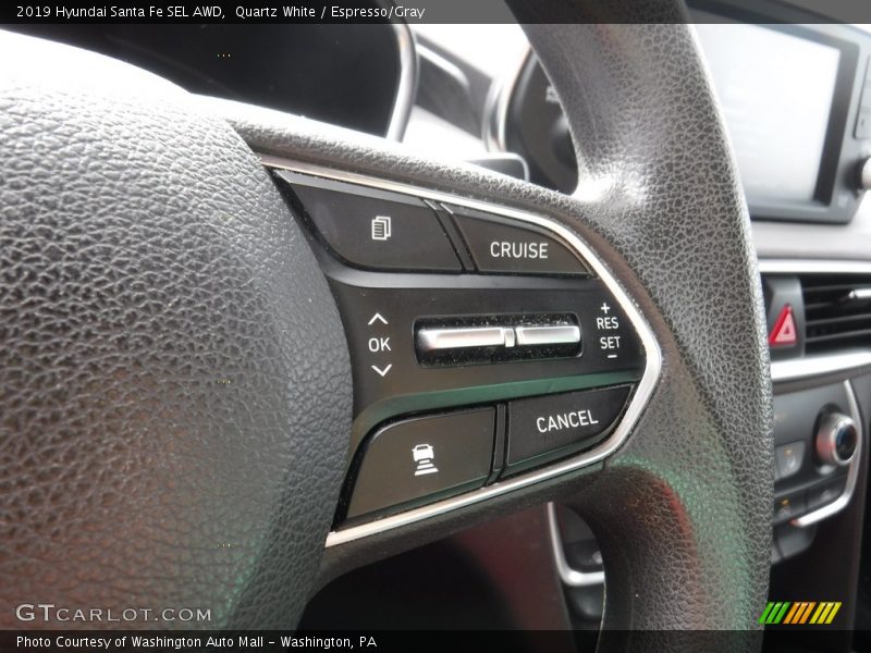 Quartz White / Espresso/Gray 2019 Hyundai Santa Fe SEL AWD