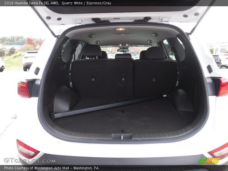 Quartz White / Espresso/Gray 2019 Hyundai Santa Fe SEL AWD