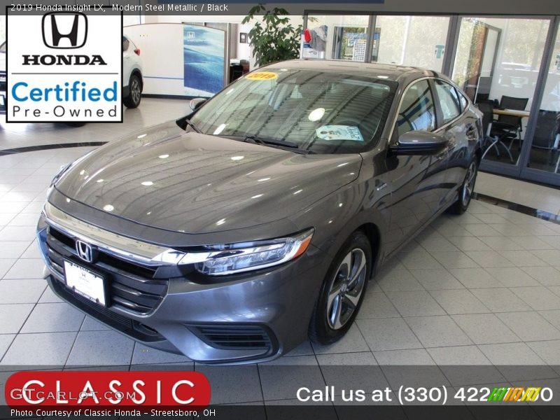 Modern Steel Metallic / Black 2019 Honda Insight LX