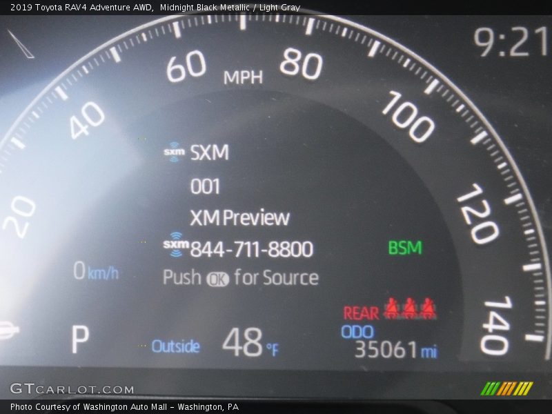 Midnight Black Metallic / Light Gray 2019 Toyota RAV4 Adventure AWD