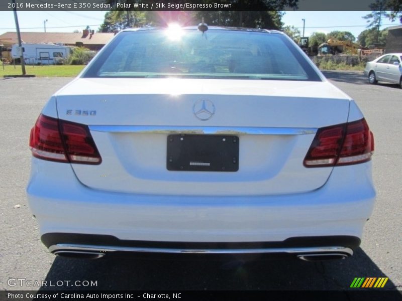 Polar White / Silk Beige/Espresso Brown 2016 Mercedes-Benz E 350 Sedan