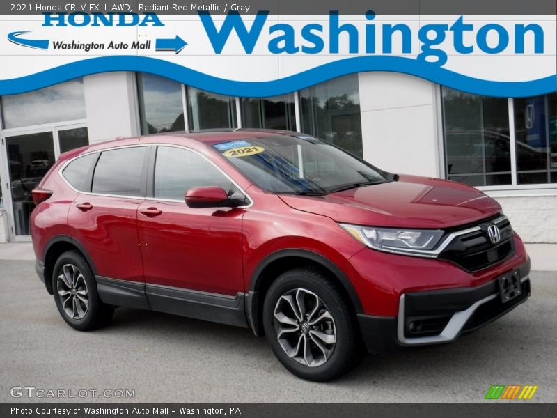 Radiant Red Metallic / Gray 2021 Honda CR-V EX-L AWD