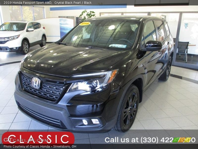 Crystal Black Pearl / Black 2019 Honda Passport Sport AWD