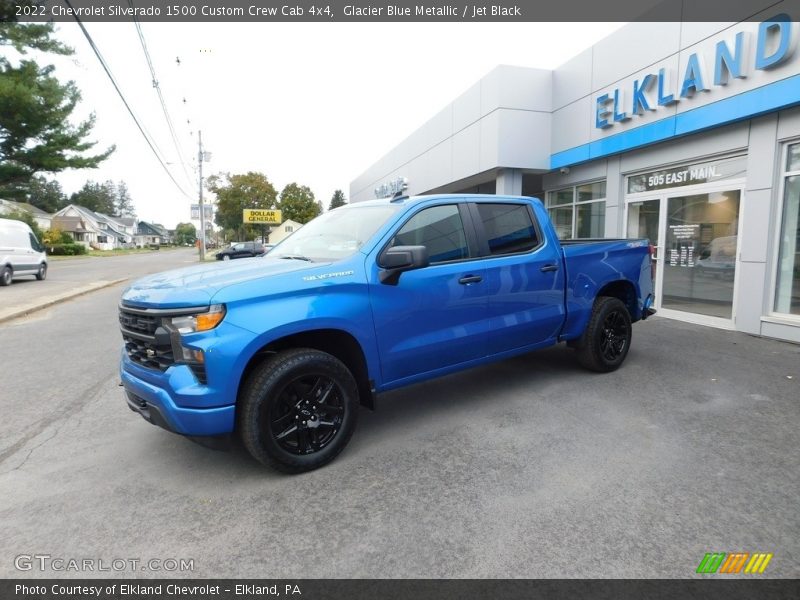 Glacier Blue Metallic / Jet Black 2022 Chevrolet Silverado 1500 Custom Crew Cab 4x4