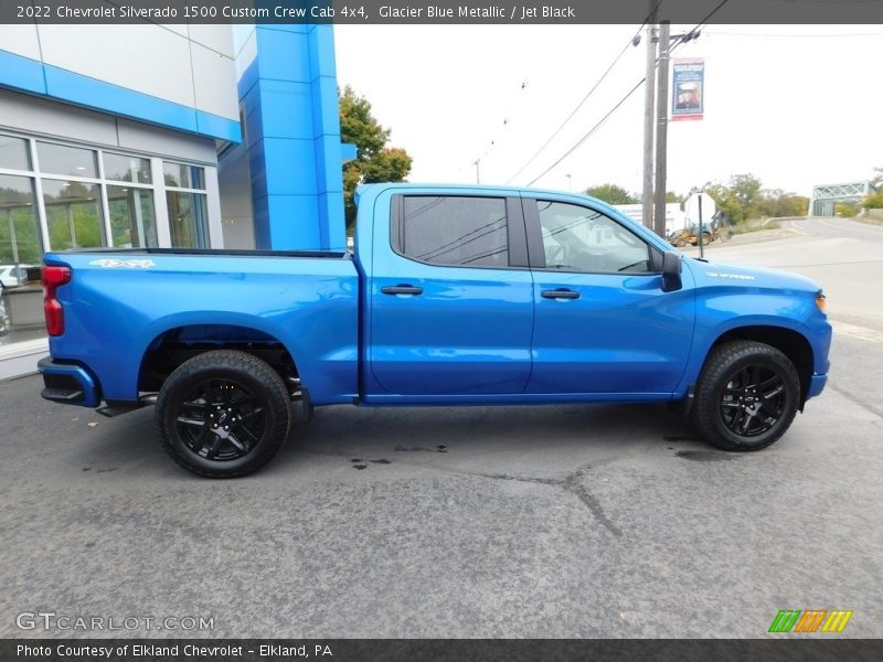 Glacier Blue Metallic / Jet Black 2022 Chevrolet Silverado 1500 Custom Crew Cab 4x4