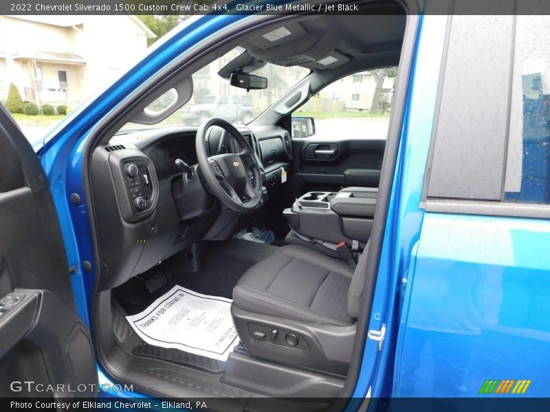 Glacier Blue Metallic / Jet Black 2022 Chevrolet Silverado 1500 Custom Crew Cab 4x4