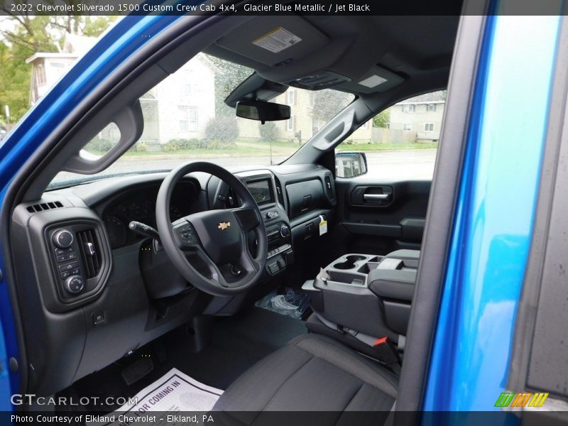 Glacier Blue Metallic / Jet Black 2022 Chevrolet Silverado 1500 Custom Crew Cab 4x4