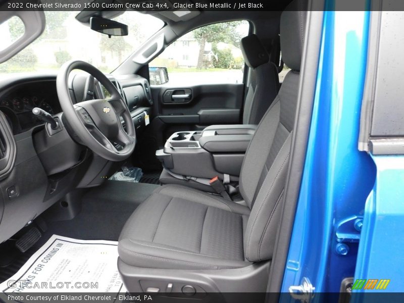 Glacier Blue Metallic / Jet Black 2022 Chevrolet Silverado 1500 Custom Crew Cab 4x4