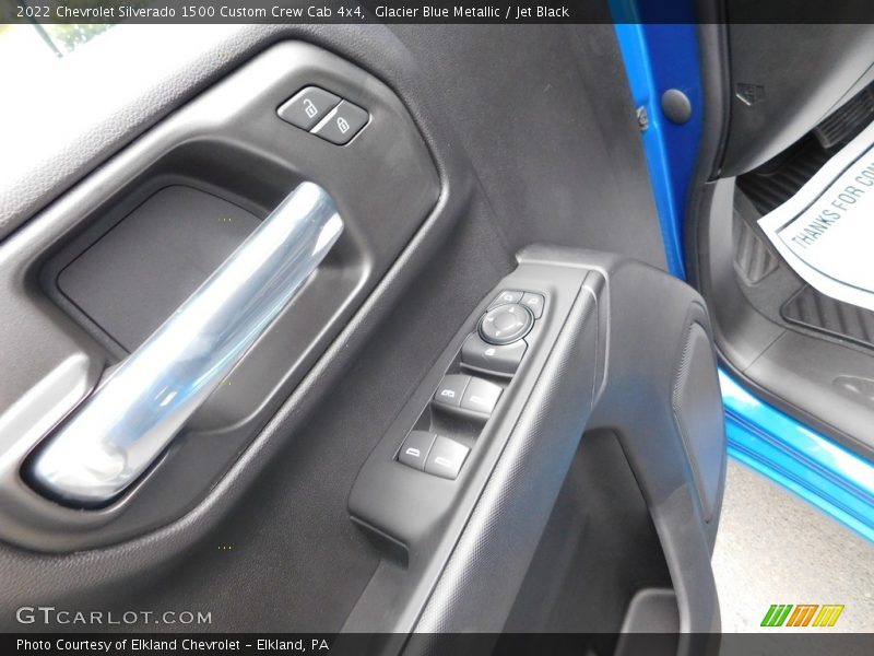 Glacier Blue Metallic / Jet Black 2022 Chevrolet Silverado 1500 Custom Crew Cab 4x4