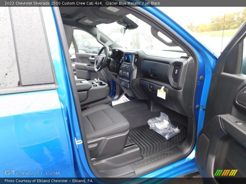Glacier Blue Metallic / Jet Black 2022 Chevrolet Silverado 1500 Custom Crew Cab 4x4