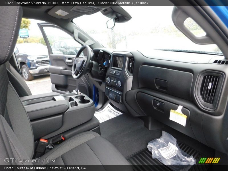 Glacier Blue Metallic / Jet Black 2022 Chevrolet Silverado 1500 Custom Crew Cab 4x4