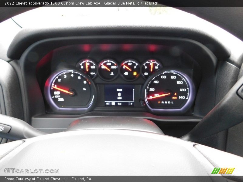 Glacier Blue Metallic / Jet Black 2022 Chevrolet Silverado 1500 Custom Crew Cab 4x4