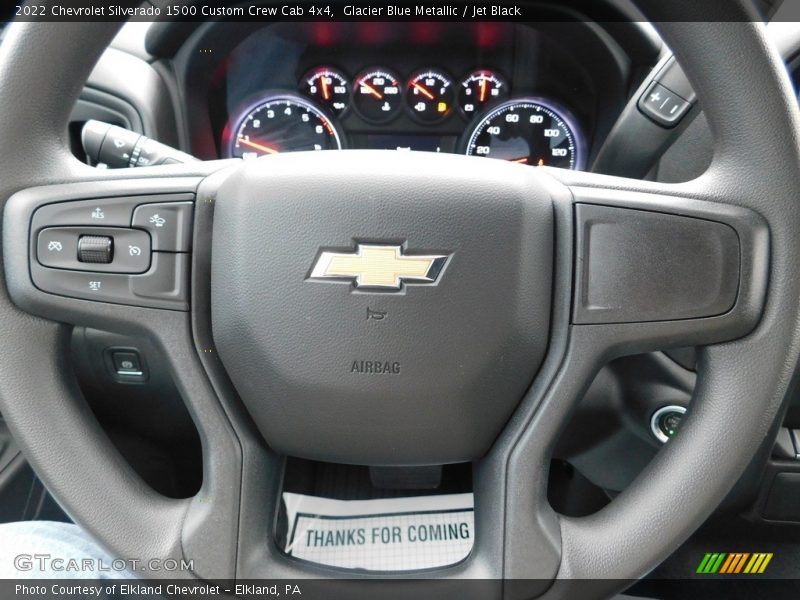 Glacier Blue Metallic / Jet Black 2022 Chevrolet Silverado 1500 Custom Crew Cab 4x4