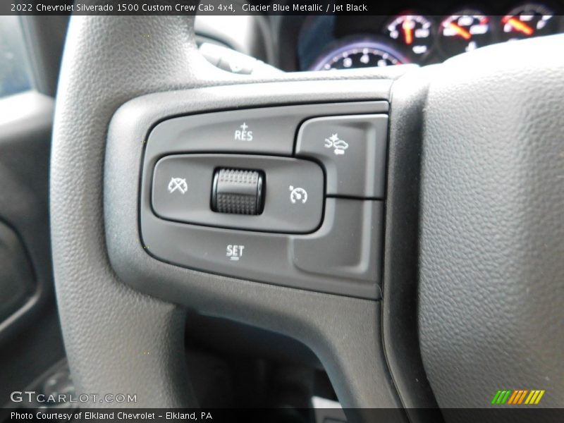 Glacier Blue Metallic / Jet Black 2022 Chevrolet Silverado 1500 Custom Crew Cab 4x4