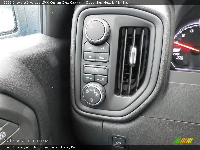 Glacier Blue Metallic / Jet Black 2022 Chevrolet Silverado 1500 Custom Crew Cab 4x4
