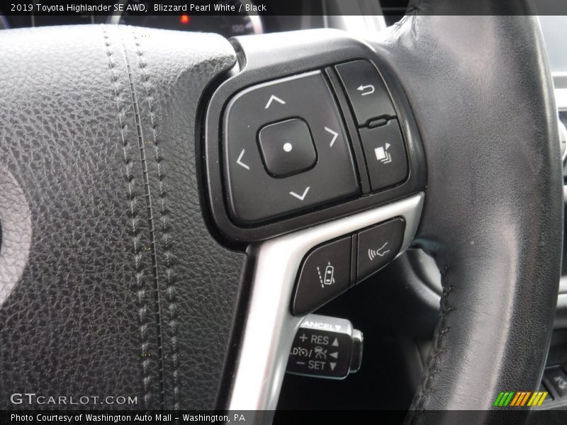Blizzard Pearl White / Black 2019 Toyota Highlander SE AWD