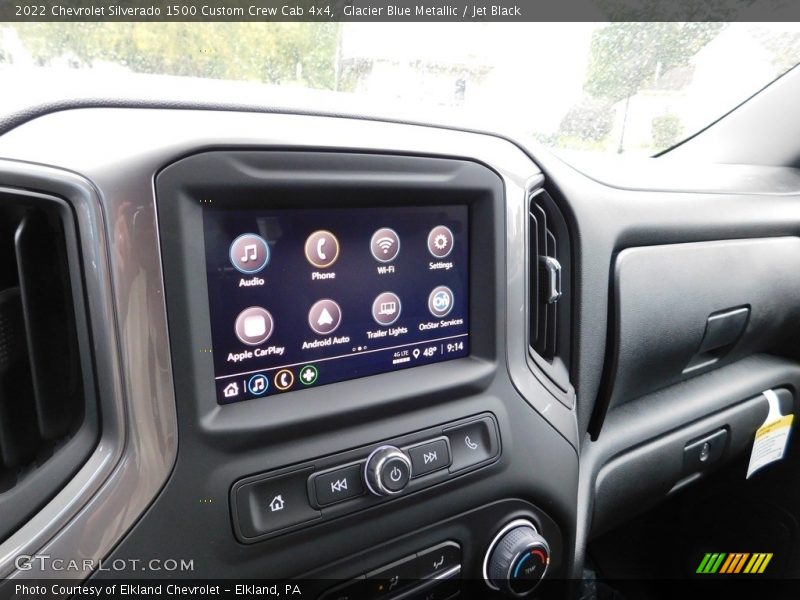 Glacier Blue Metallic / Jet Black 2022 Chevrolet Silverado 1500 Custom Crew Cab 4x4